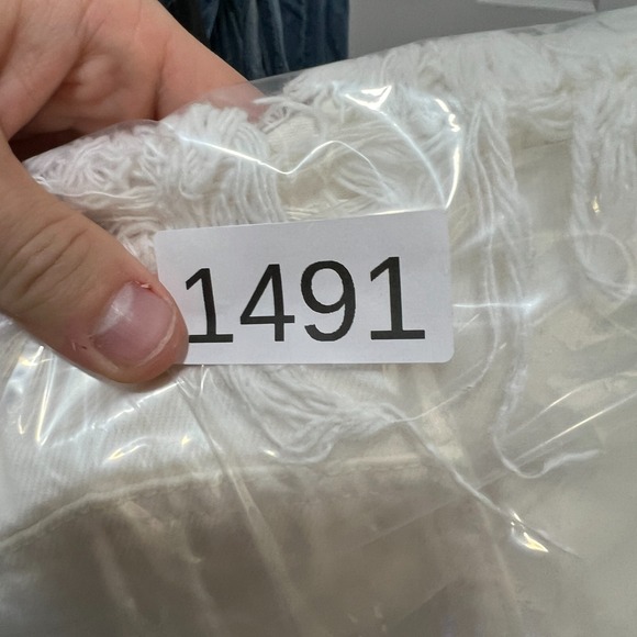 Levi's 501 White Cutoff Shorts Denim Jeans Button Fly 28x2.5" Pink Blue Dye - Picture 10 of 10